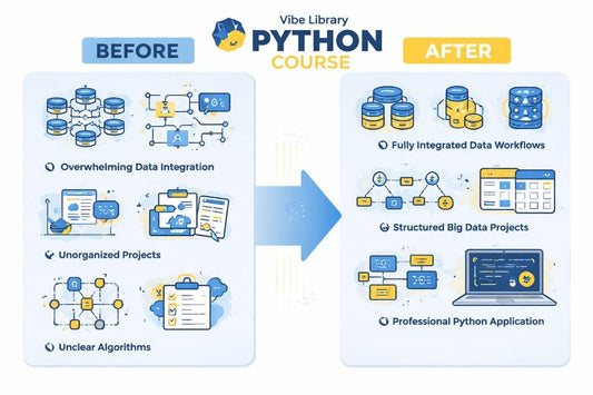 Vibe Library Python Course before and after improvement diagram
