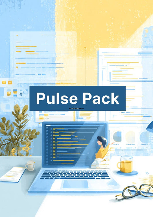 Product packaging with 'Pulse Pack' branding on a colorful background